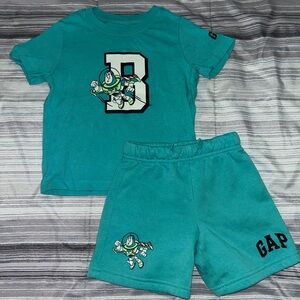 GAP Turquoise Graphic Tee and Shorts Set
